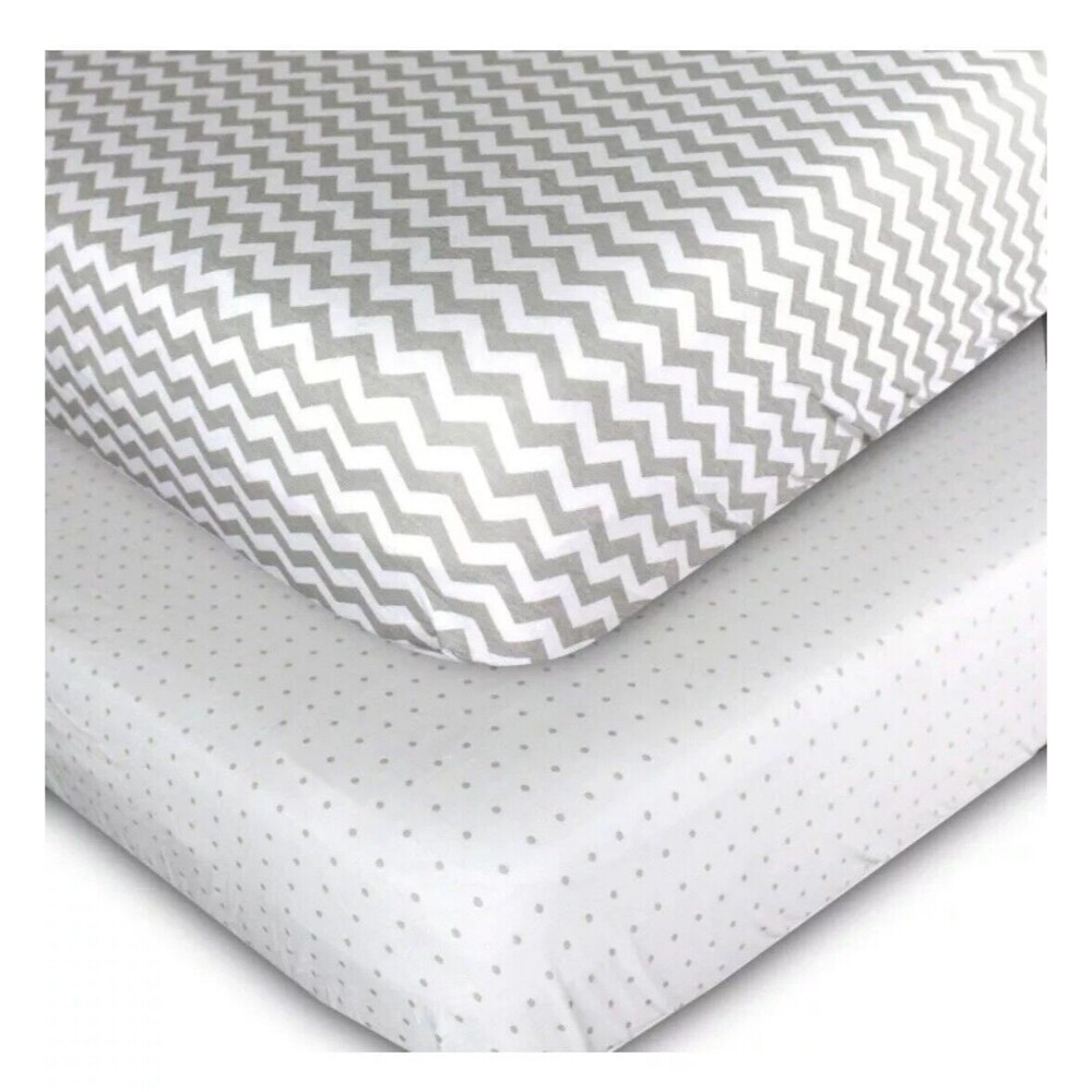 2 pack Universal Fit Crib Sheets - 100% Natural Soft Jersey Knit Cotton